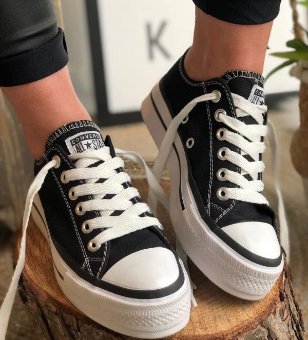 CONVERSE LONA NEGRO PLATAFORMA