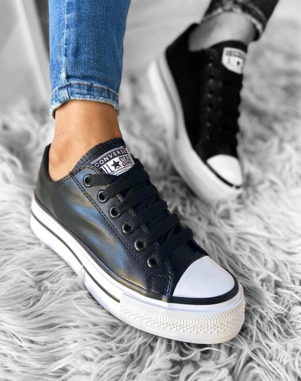 CONVERSE ECO CUERO NEGRO PLATAFORMA