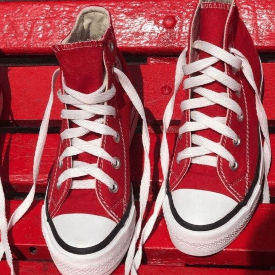 CONVERSE BOTITAS LONA ROJO PLATAFORMA