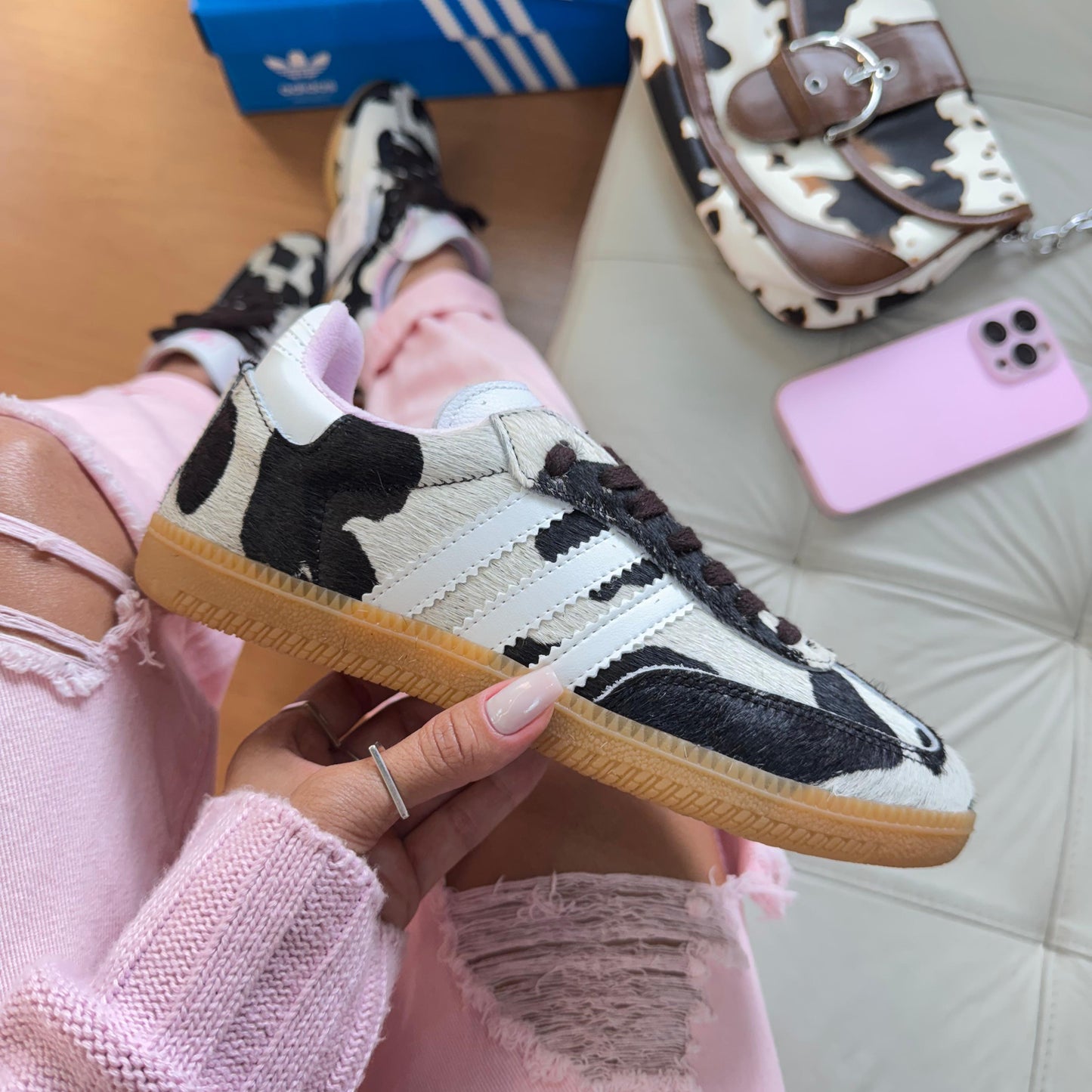 ADIDAS SAMBA ANIMAL PRINT VACA CUERO LEGITIMO