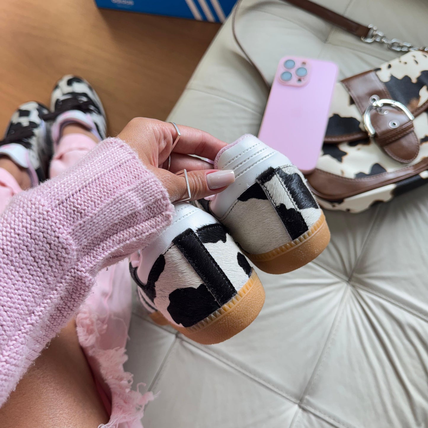 ADIDAS SAMBA ANIMAL PRINT VACA CUERO LEGITIMO