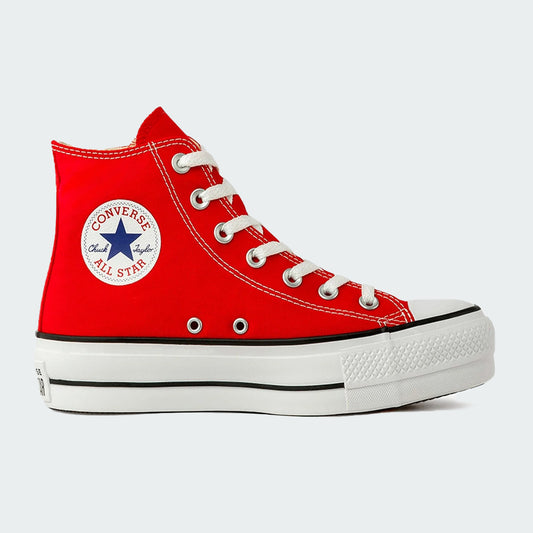 CONVERSE BOTITAS LONA ROJO PLATAFORMA